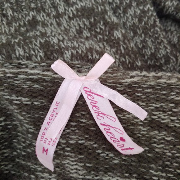 Derek Heart long sleeve hooded  knit cardigan duster sweater w tie/M/green - Picture 11 of 11